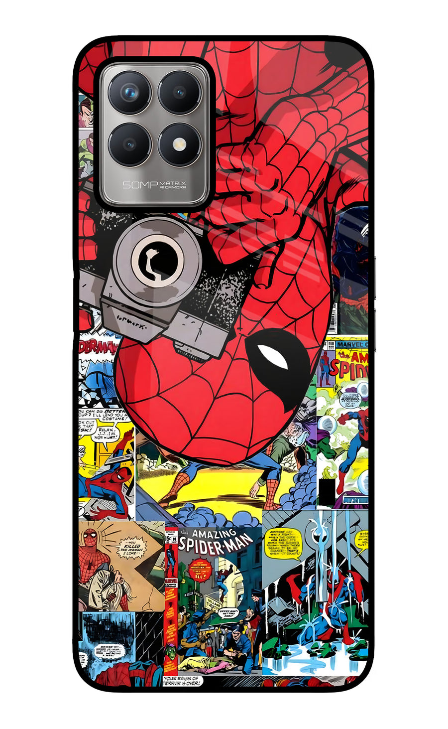 Spider Man Realme 8i Back Cover, Glass case