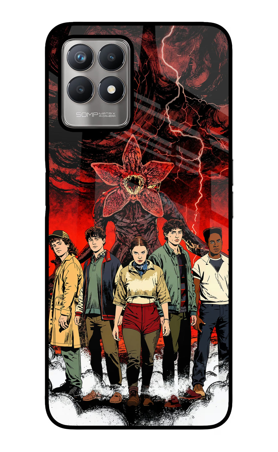 Ordinary Things Characters Realme 8i Back Cover, Glass case