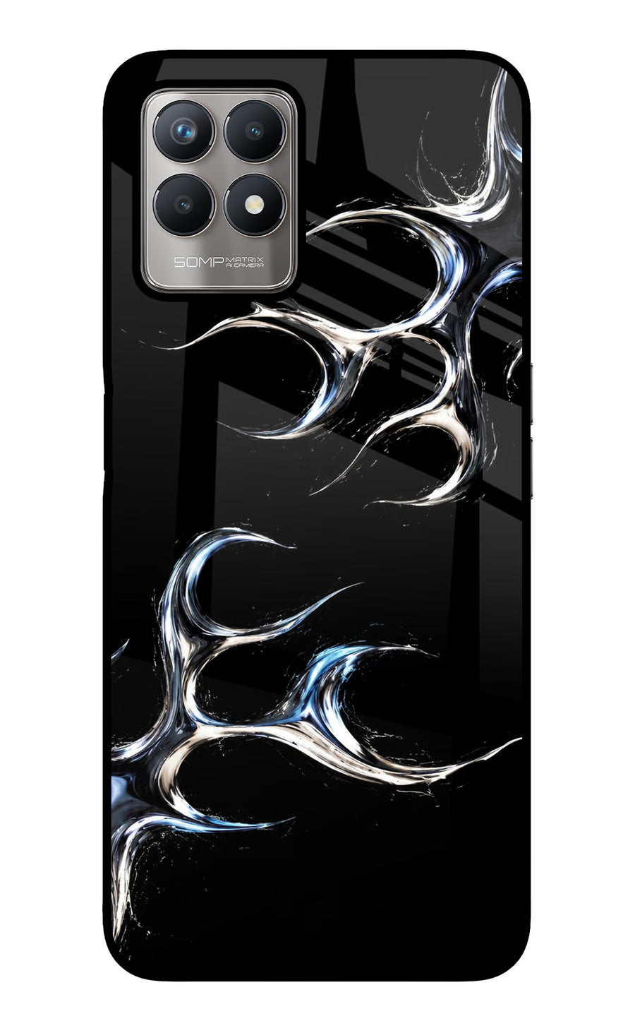 Chrome Tribal Realme 8i Back Cover, Glass case