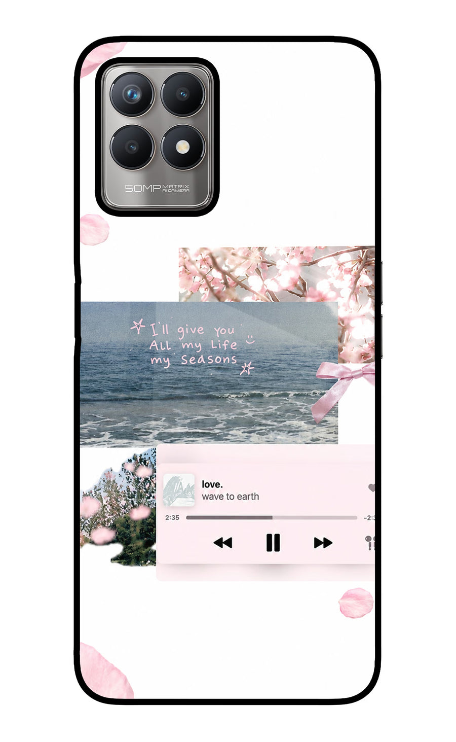 Wave to earth Realme 8i Back Cover, Glass case