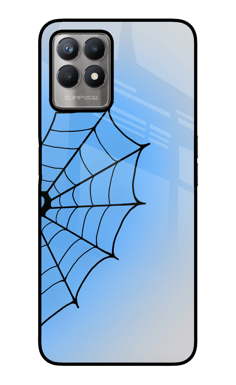 Blue Web Realme 8i Back Cover, Glass case