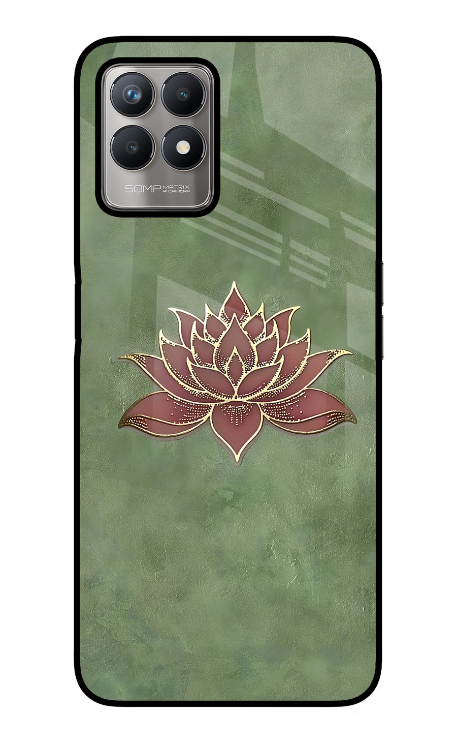 Lotus Grace Realme 8i Back Cover, Glass case