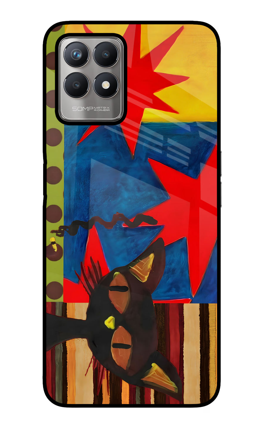 Pop Cat Realme 8i Back Cover, Glass case