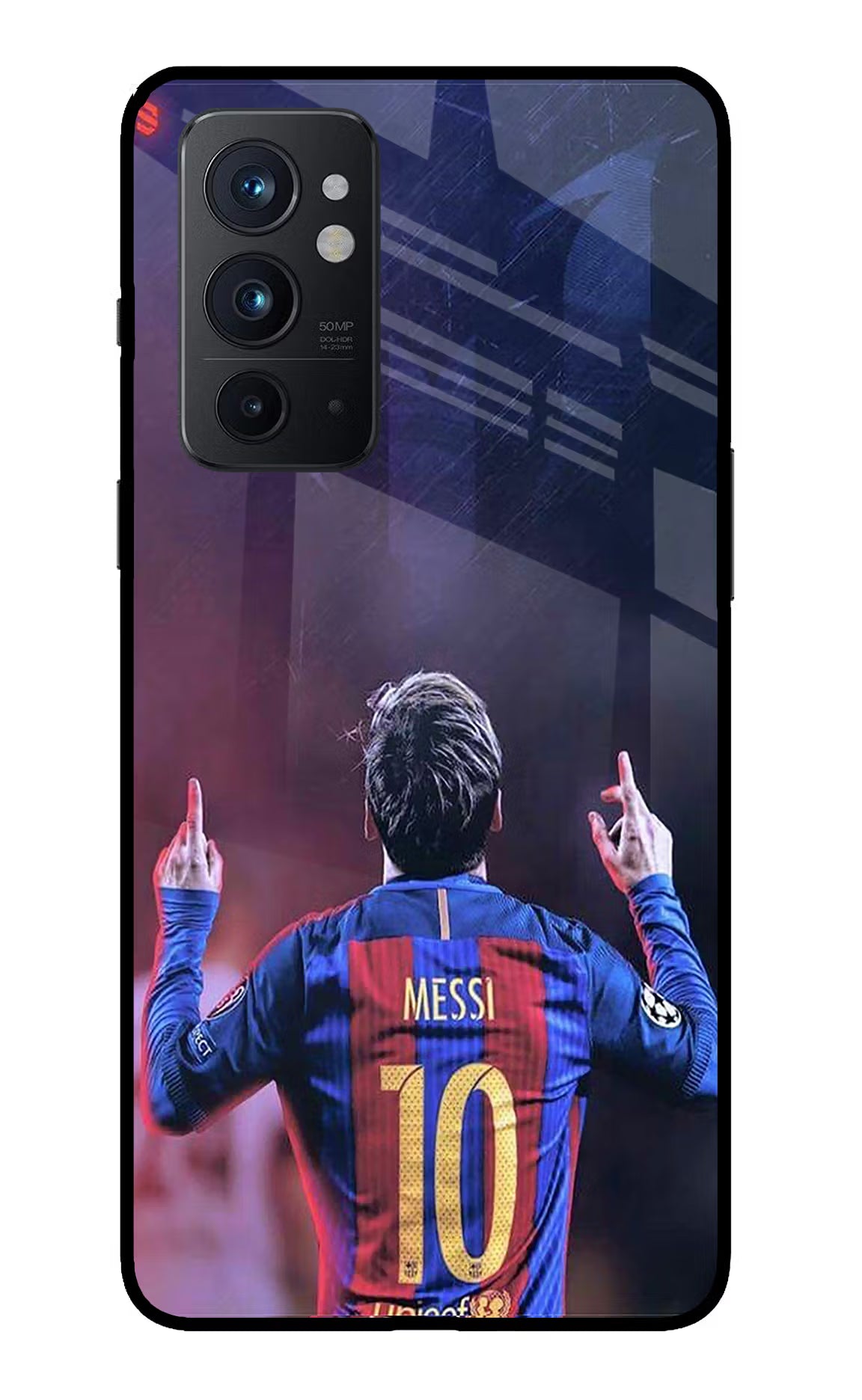 Messi Oneplus 9RT Glass Case Back Cover by Casekaro