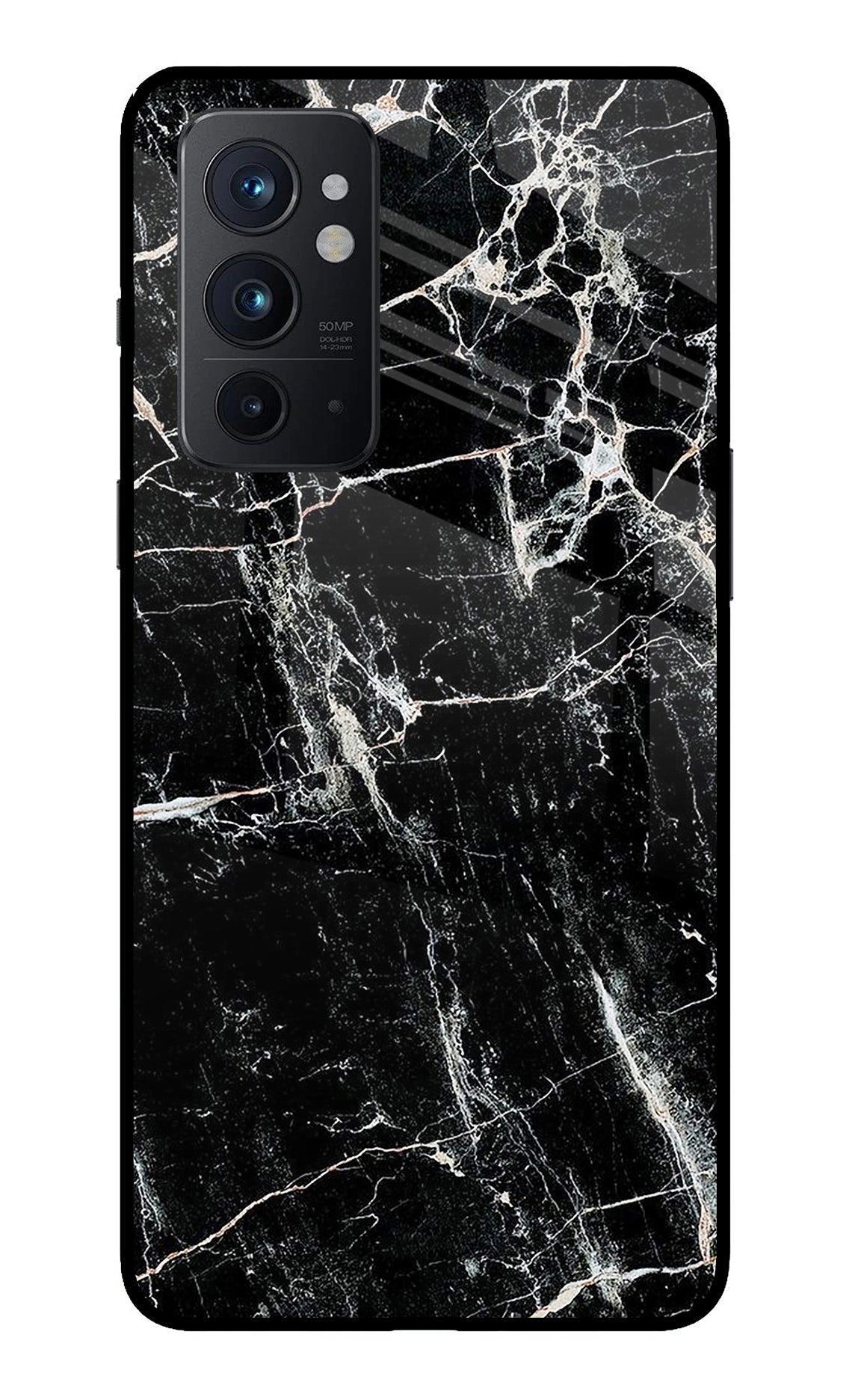 Black Marble Texture Oneplus 9RT Glass Case