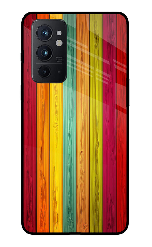 Multicolor Wooden Oneplus 9RT Glass Case