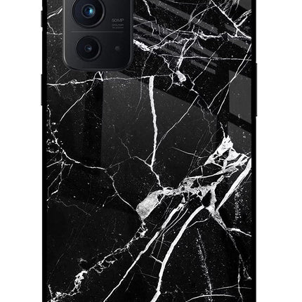Black Marble Pattern Oneplus 9RT Glass Case