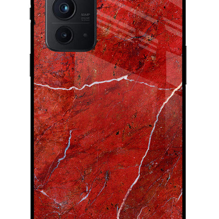 Red Marble Design Oneplus 9RT Glass Case
