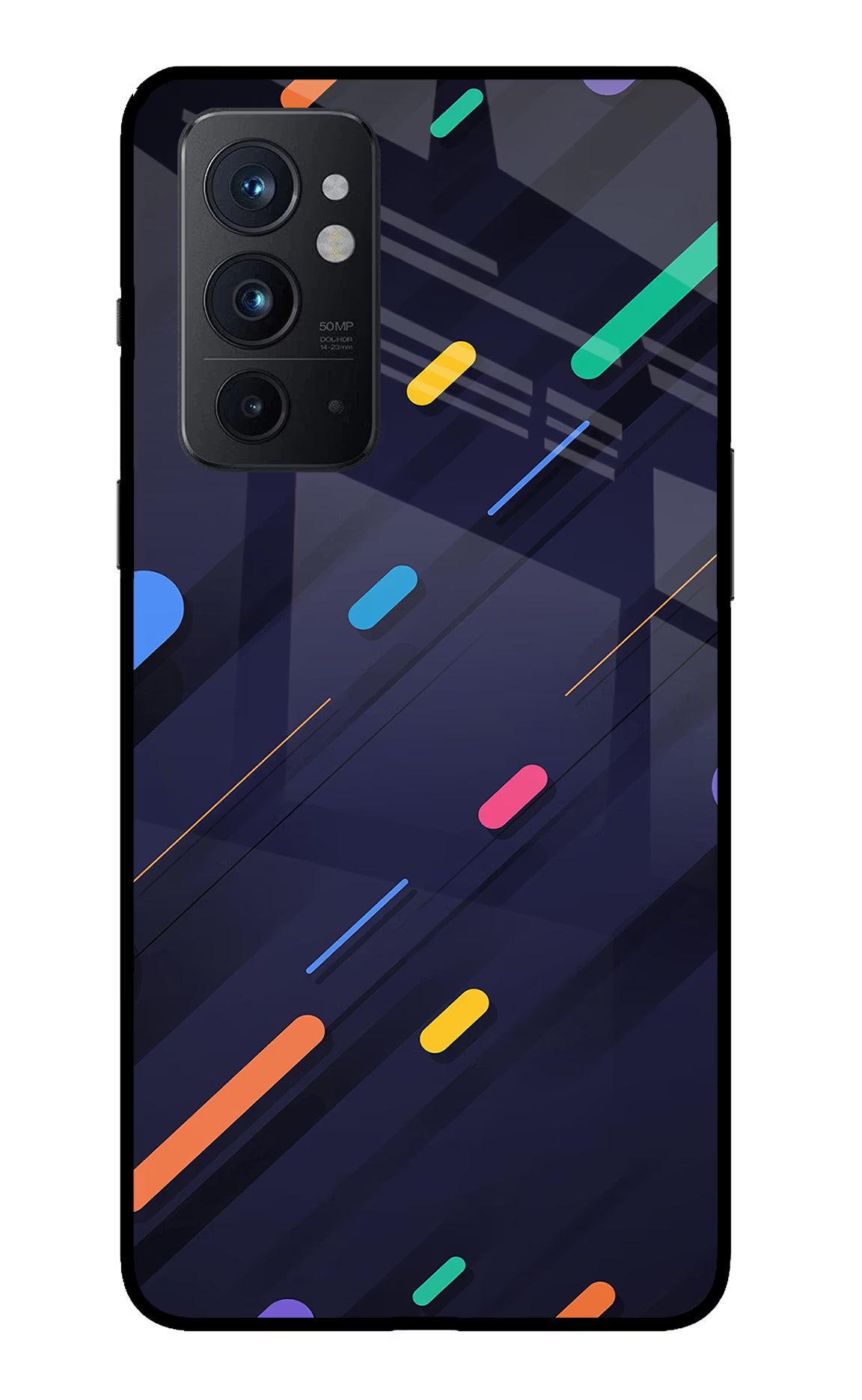 Abstract Design Oneplus 9RT Glass Case Back Cover by Casekaro
