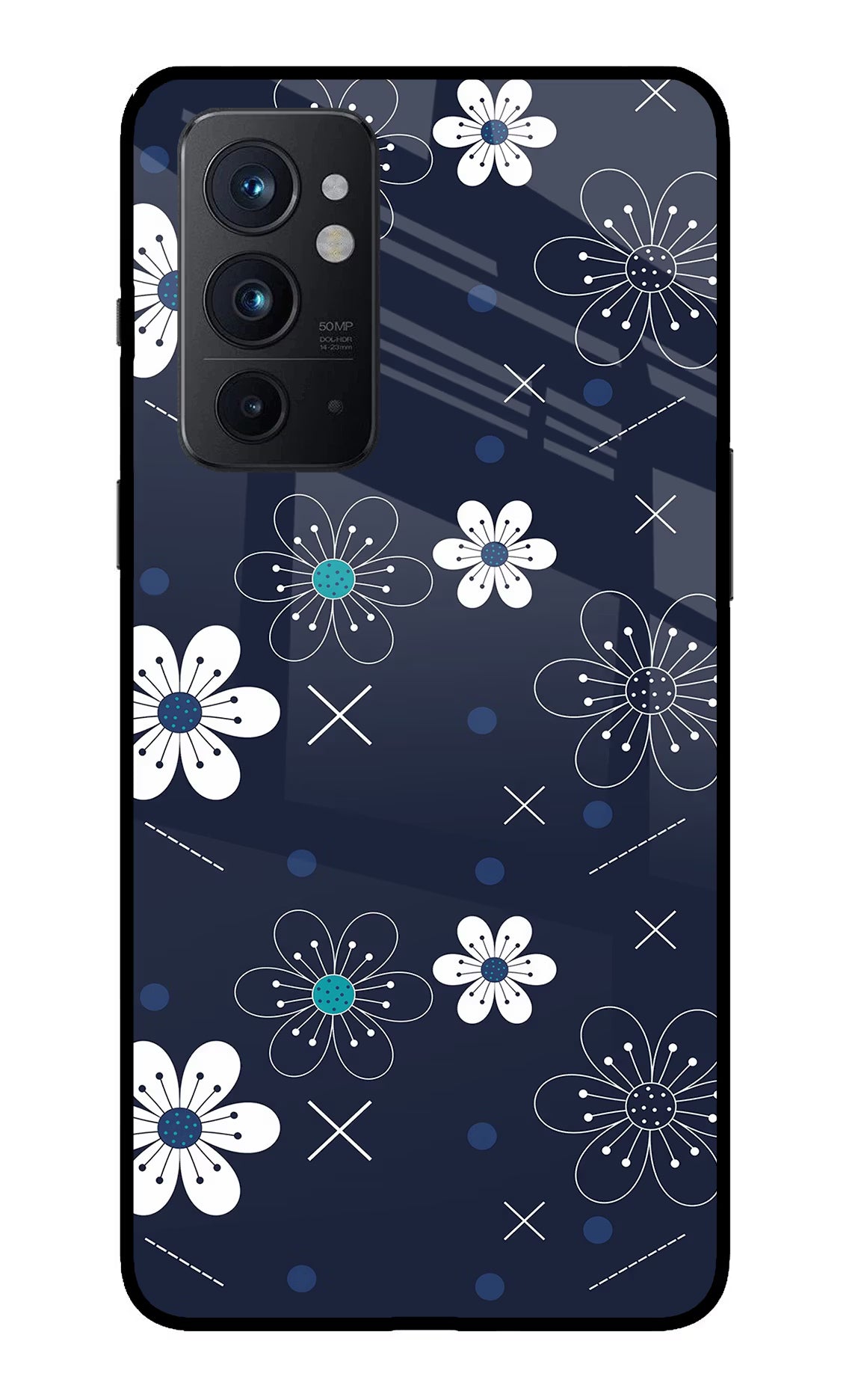 Flowers Oneplus 9RT Glass Case Back Cover by Casekaro