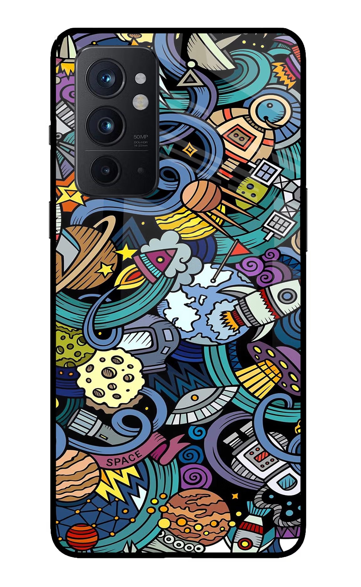 Space Abstract Oneplus 9RT Glass Case Back Cover by Casekaro