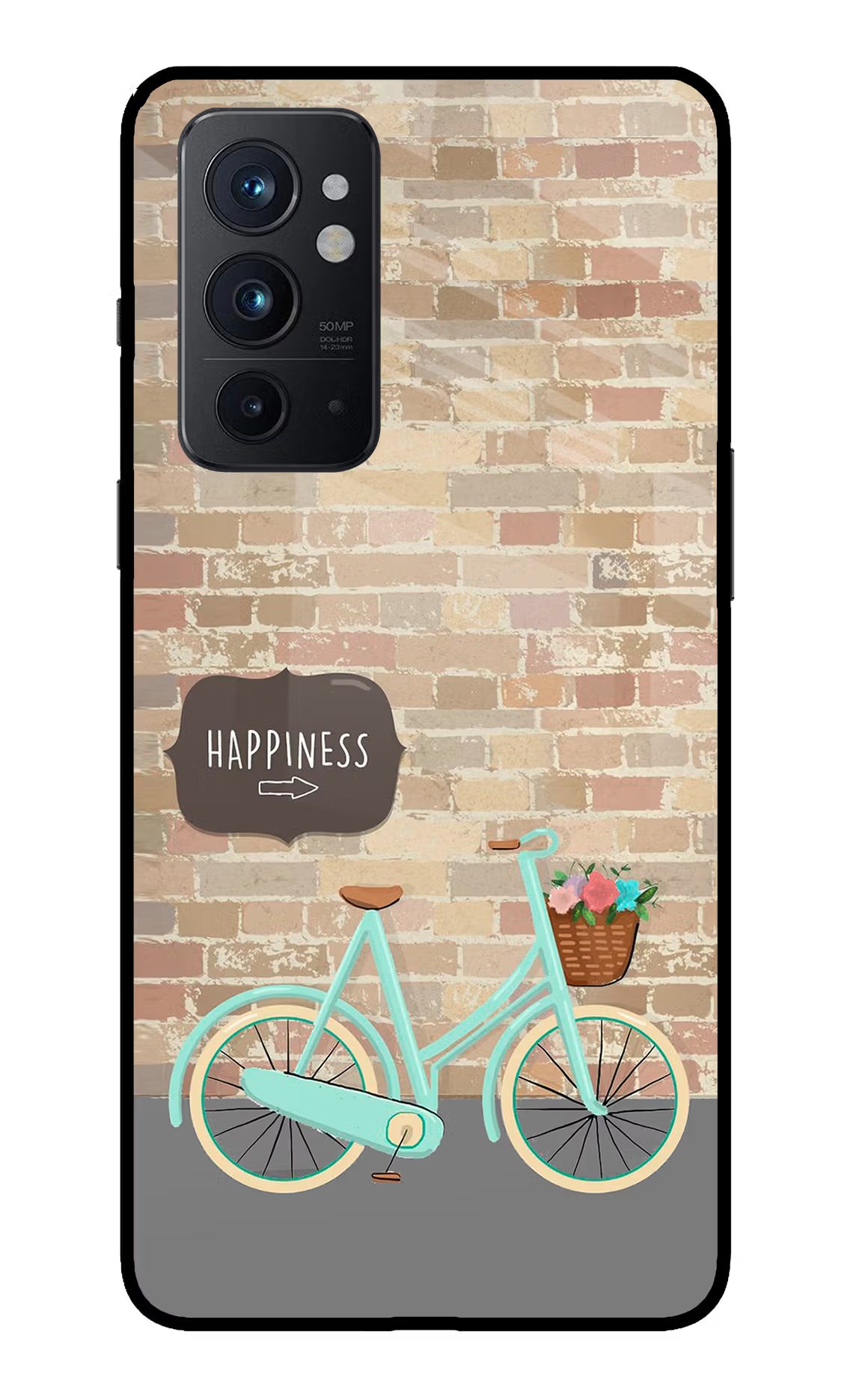 Happiness Artwork Oneplus 9RT Glass Case Back Cover by Casekaro