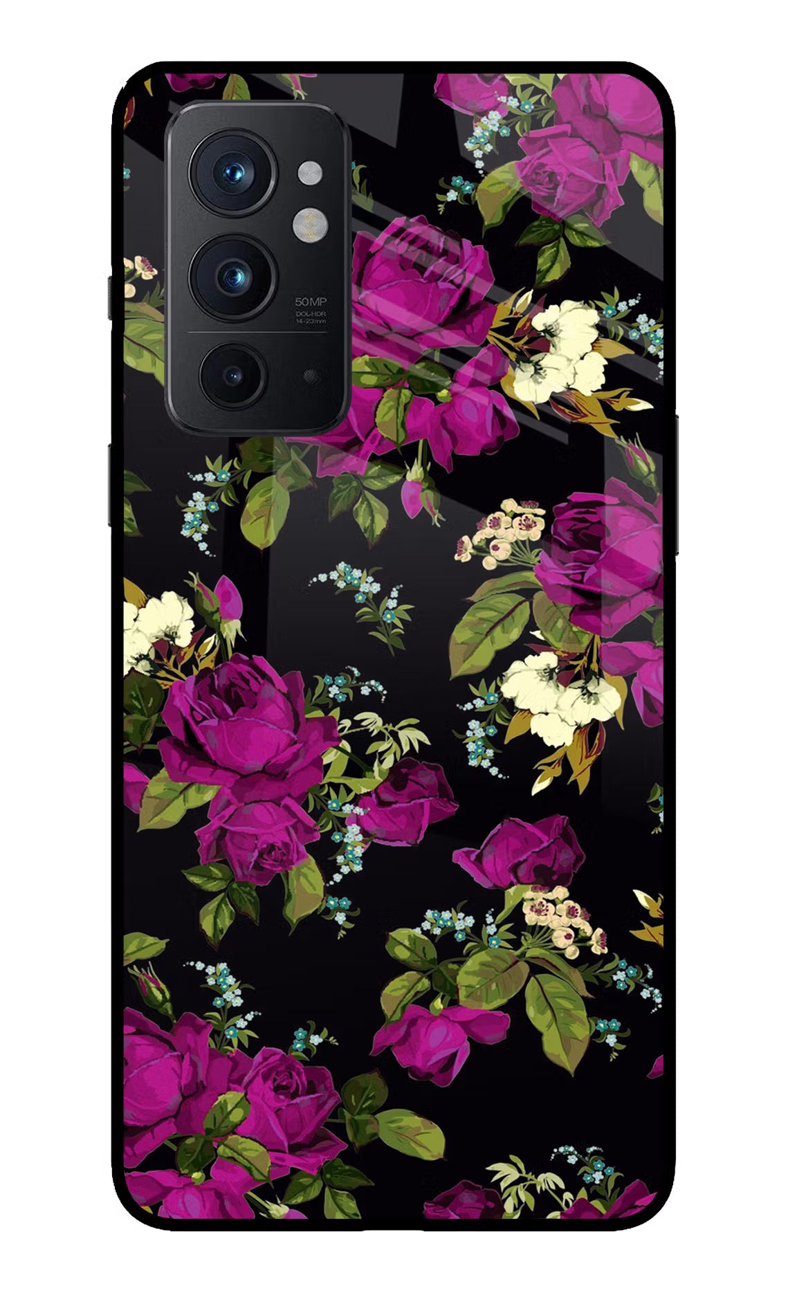 Flowers Oneplus 9RT Glass Case Back Cover by Casekaro