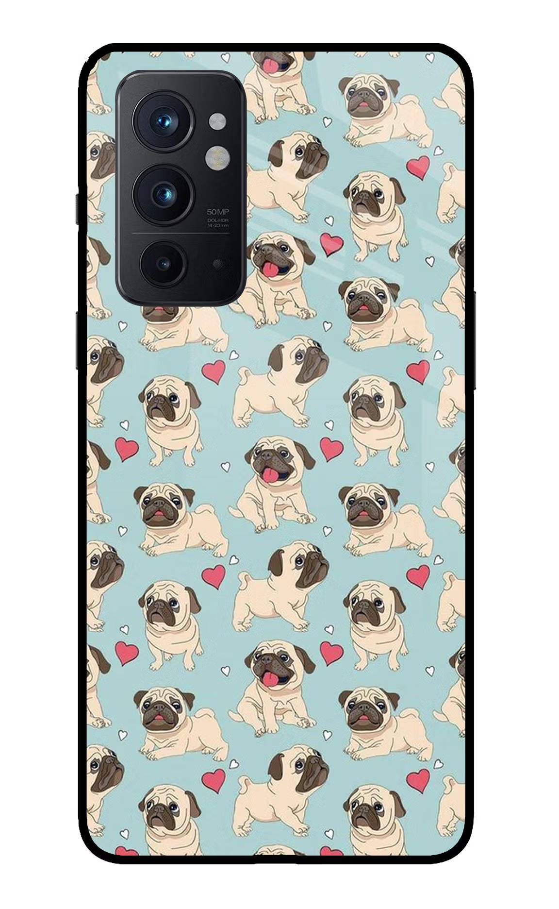 Pug Dog Oneplus 9RT Glass Case Back Cover by Casekaro