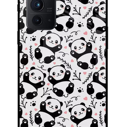 Cute Panda Oneplus 9RT Glass Case