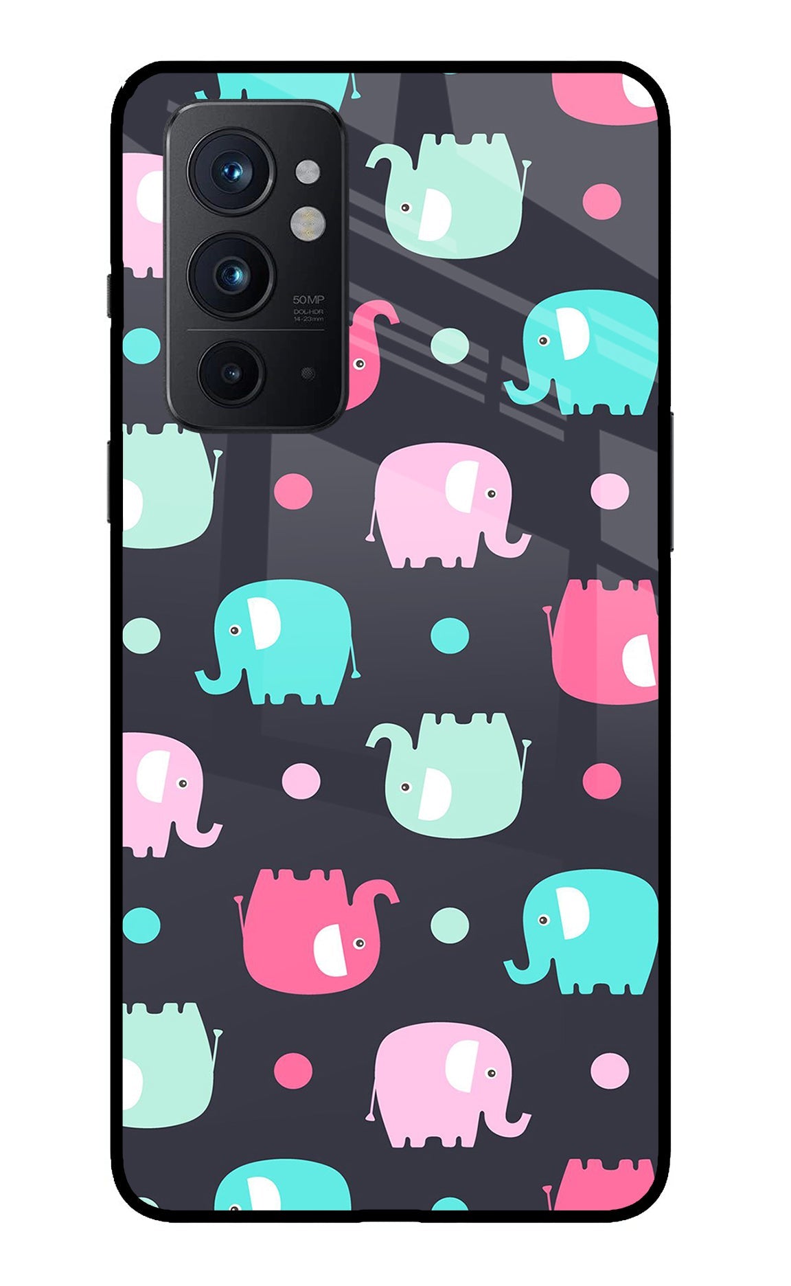 Elephants Oneplus 9RT Glass Case