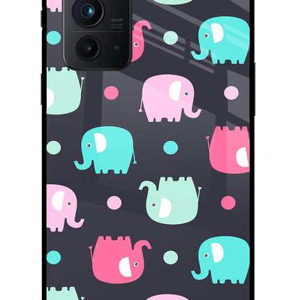 Elephants Oneplus 9RT Glass Case