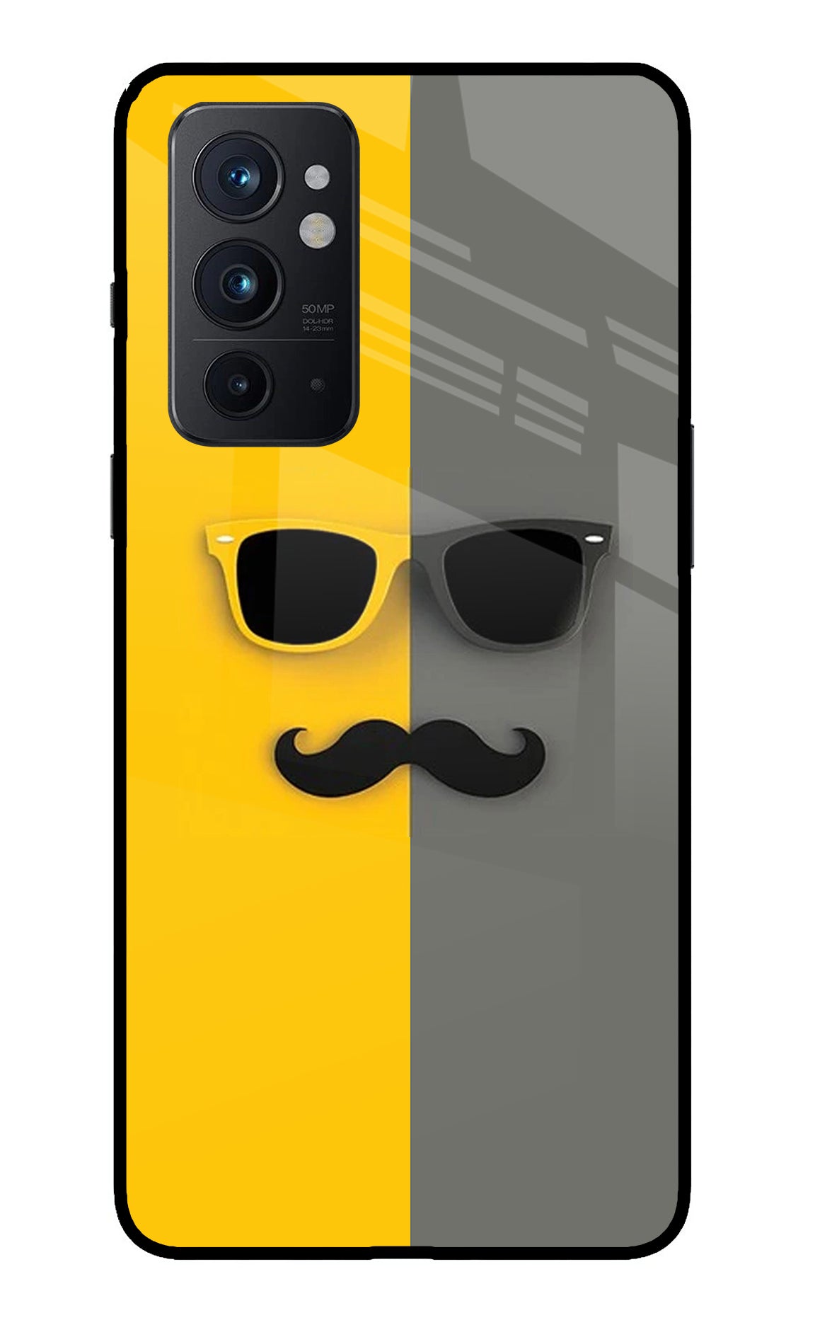 Sunglasses with Mustache Oneplus 9RT Glass Case