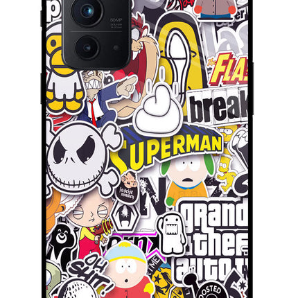 Sticker Bomb Oneplus 9RT Glass Case