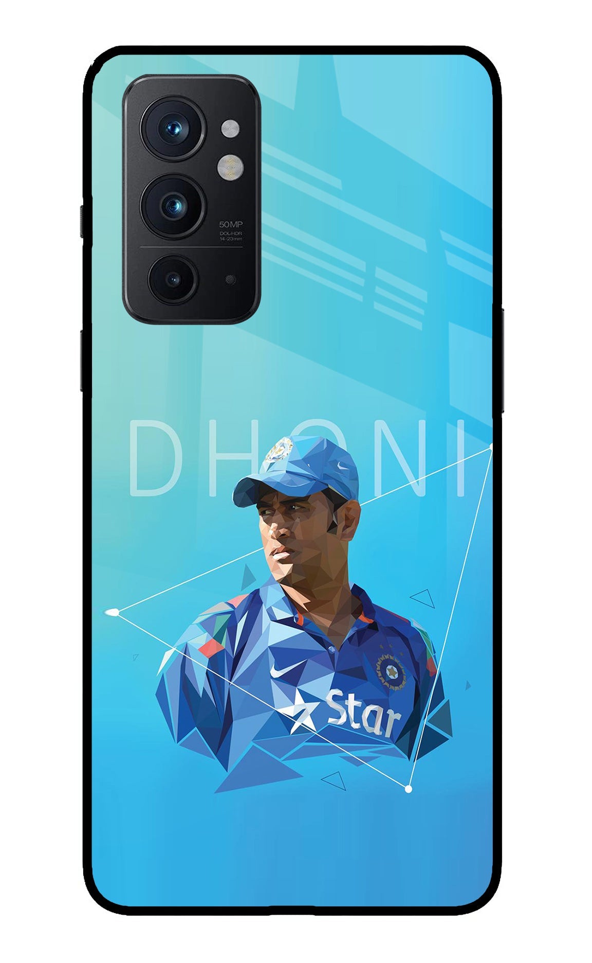 Dhoni Artwork Oneplus 9RT Glass Case