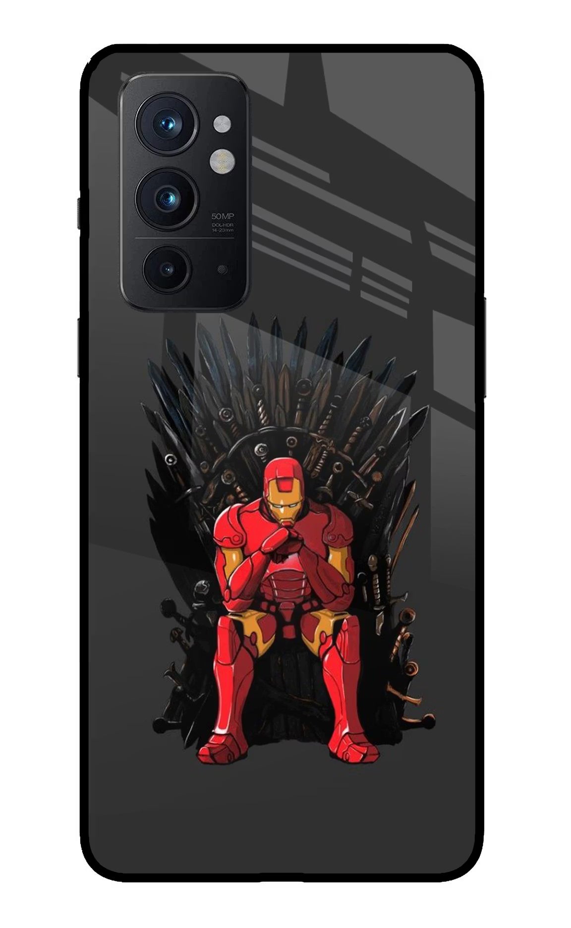 Ironman Throne Oneplus 9RT Glass Case Back Cover by Casekaro