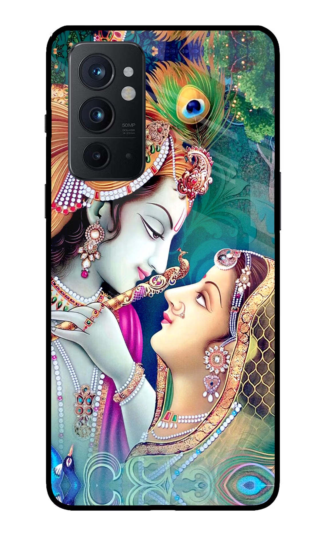 Lord Radha Krishna Oneplus 9RT Glass Case Back Cover by Casekaro