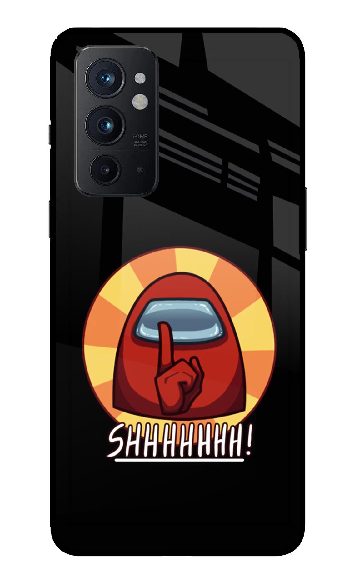 Among Us Shhh! Oneplus 9RT Glass Case Back Cover by Casekaro