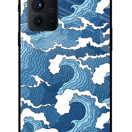 Blue Waves Oneplus 9RT Glass Case