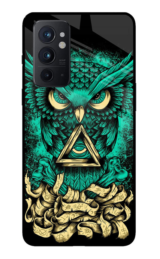 Green Owl Oneplus 9RT Glass Case