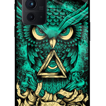 Green Owl Oneplus 9RT Glass Case