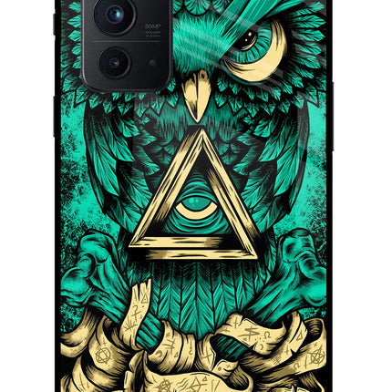 Green Owl Oneplus 9RT Glass Case