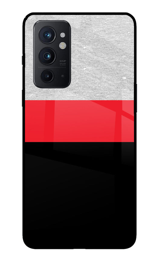 Tri Color Pattern Oneplus 9RT Glass Case