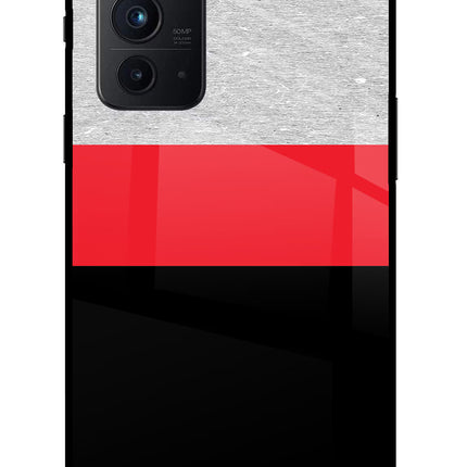 Tri Color Pattern Oneplus 9RT Glass Case