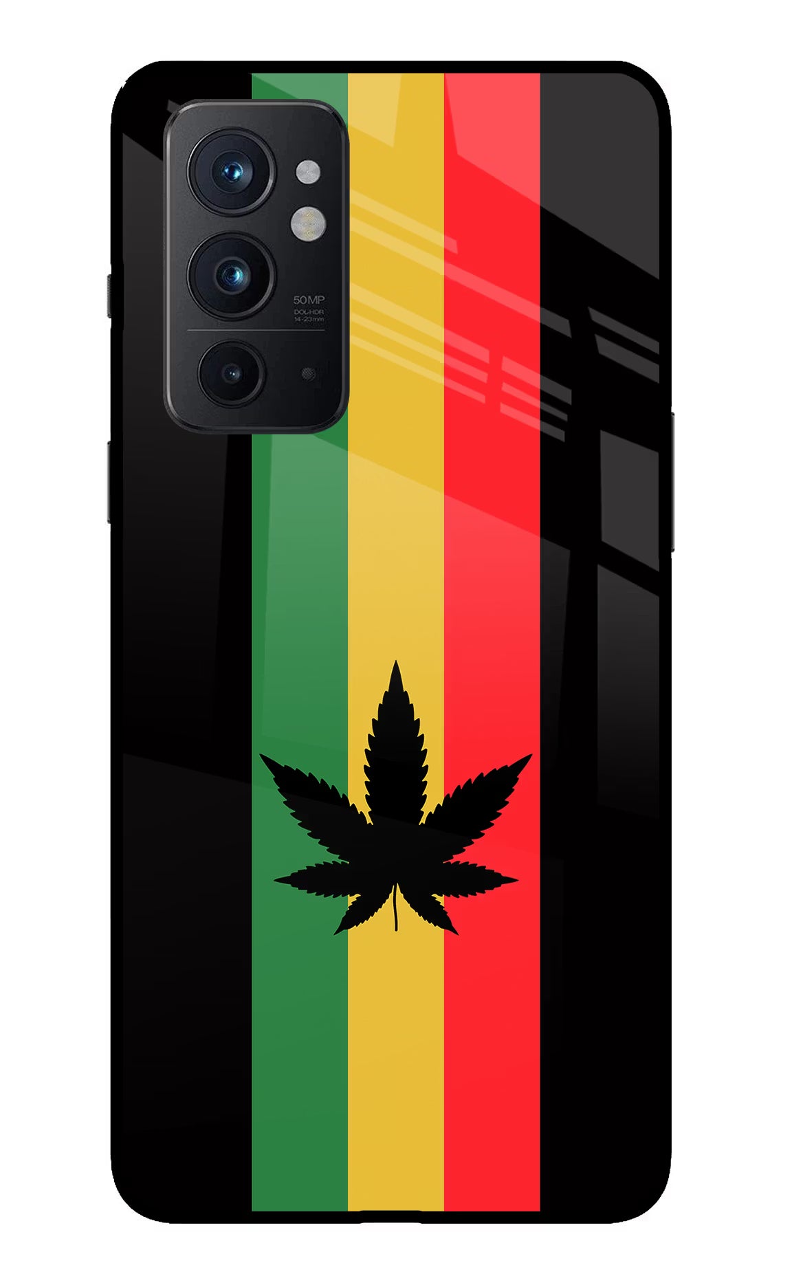 Weed Flag Oneplus 9RT Glass Case Back Cover by Casekaro