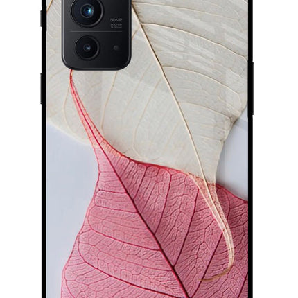 White Pink Leaf Oneplus 9RT Glass Case