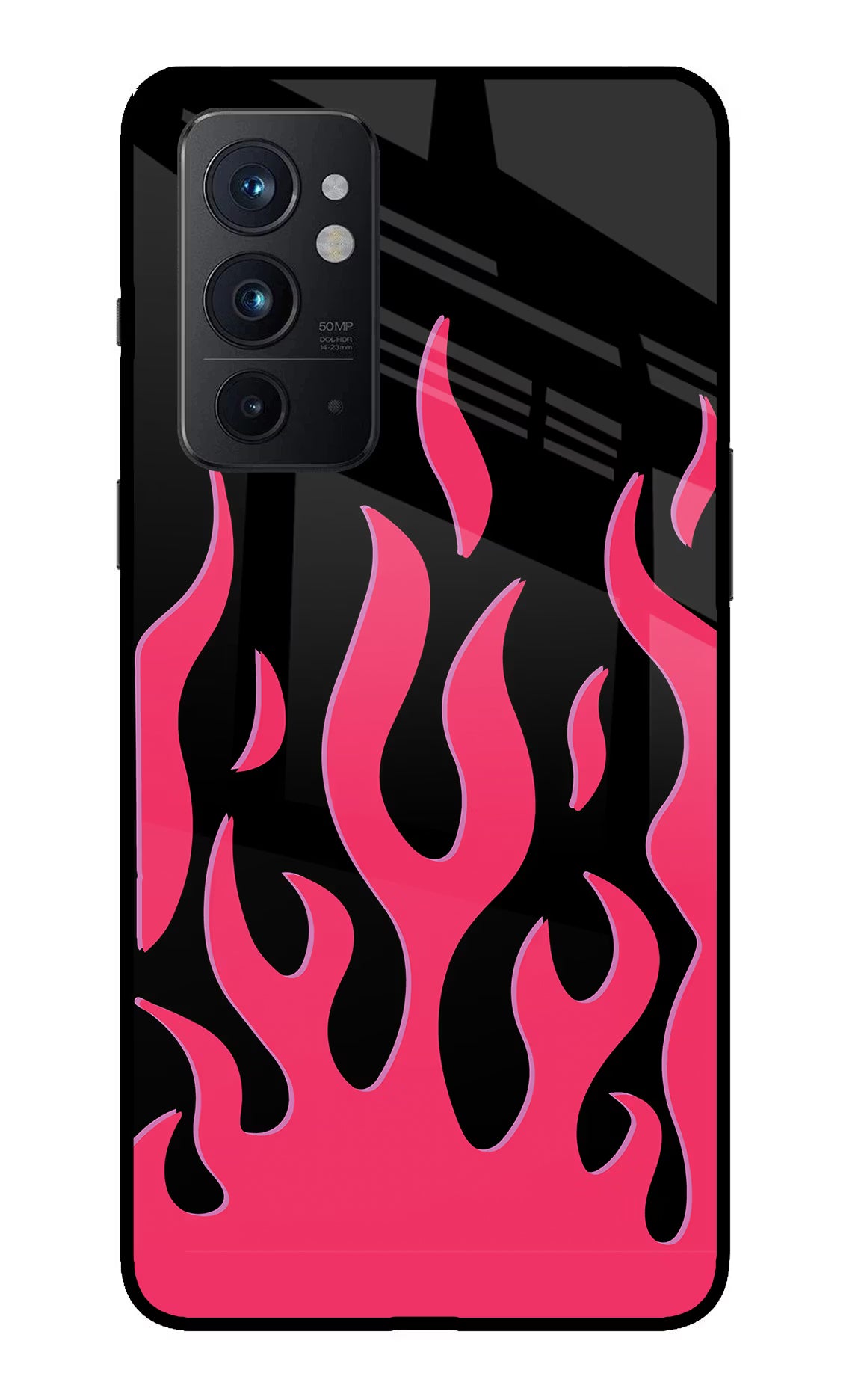 Fire Flames Oneplus 9RT Glass Case Back Cover by Casekaro