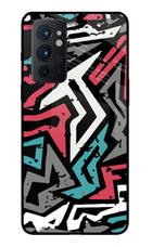 Geometric Graffiti Oneplus 9RT Glass Case Back Cover by Casekaro