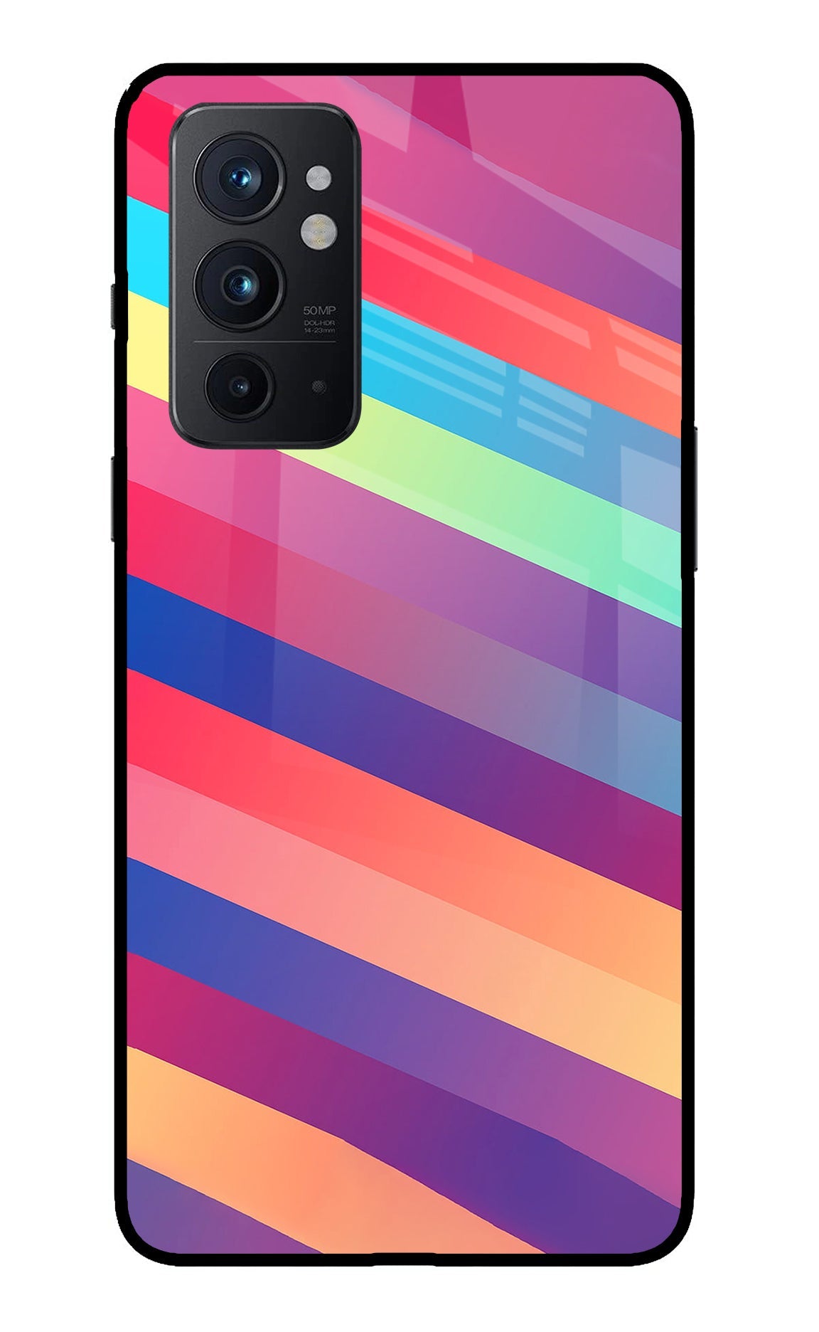 Stripes color Oneplus 9RT Glass Case