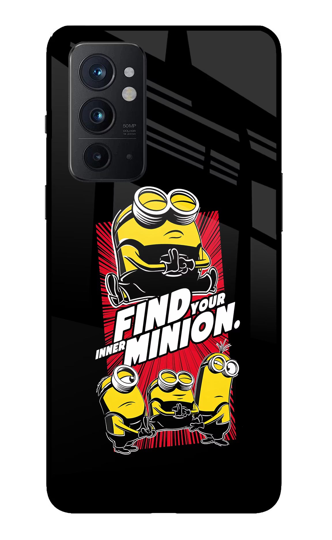 Find your inner Minion Oneplus 9RT Glass Case Back Cover by Casekaro