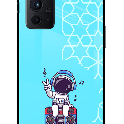 Cute Astronaut Chilling Oneplus 9RT Glass Case