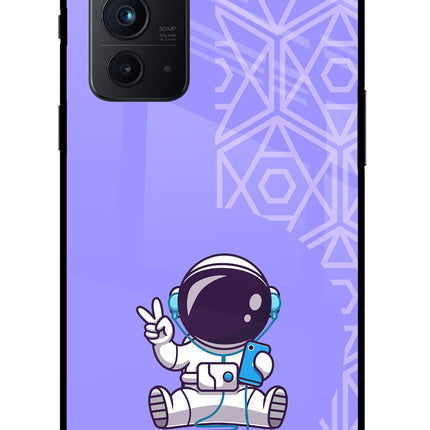 Cute Astronaut Chilling Oneplus 9RT Glass Case