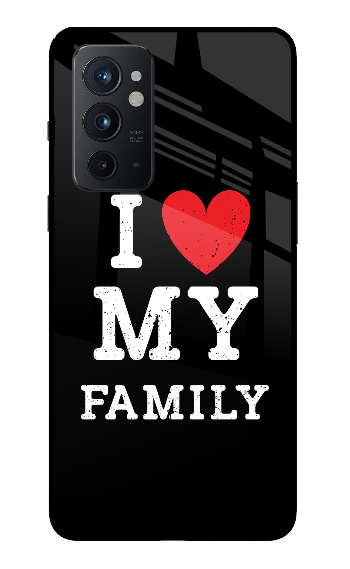 I Love My Family Oneplus 9RT Glass Case