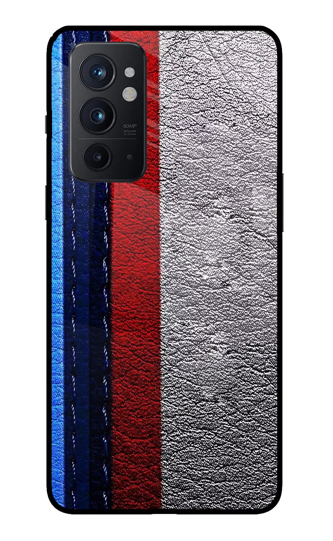 BMW Stripes Oneplus 9RT Glass Case Back Cover by Casekaro