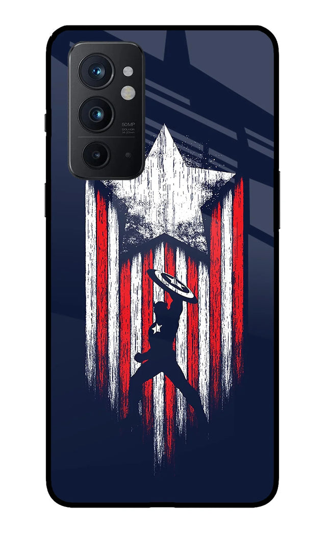 Captain America Marvel Art Oneplus 9RT Glass Case