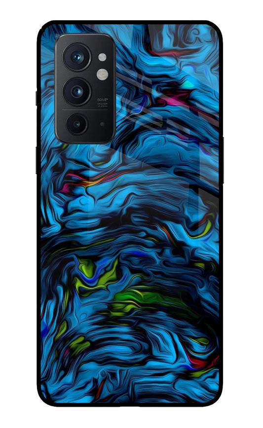 Dark Blue Abstract Oneplus 9RT Glass Case