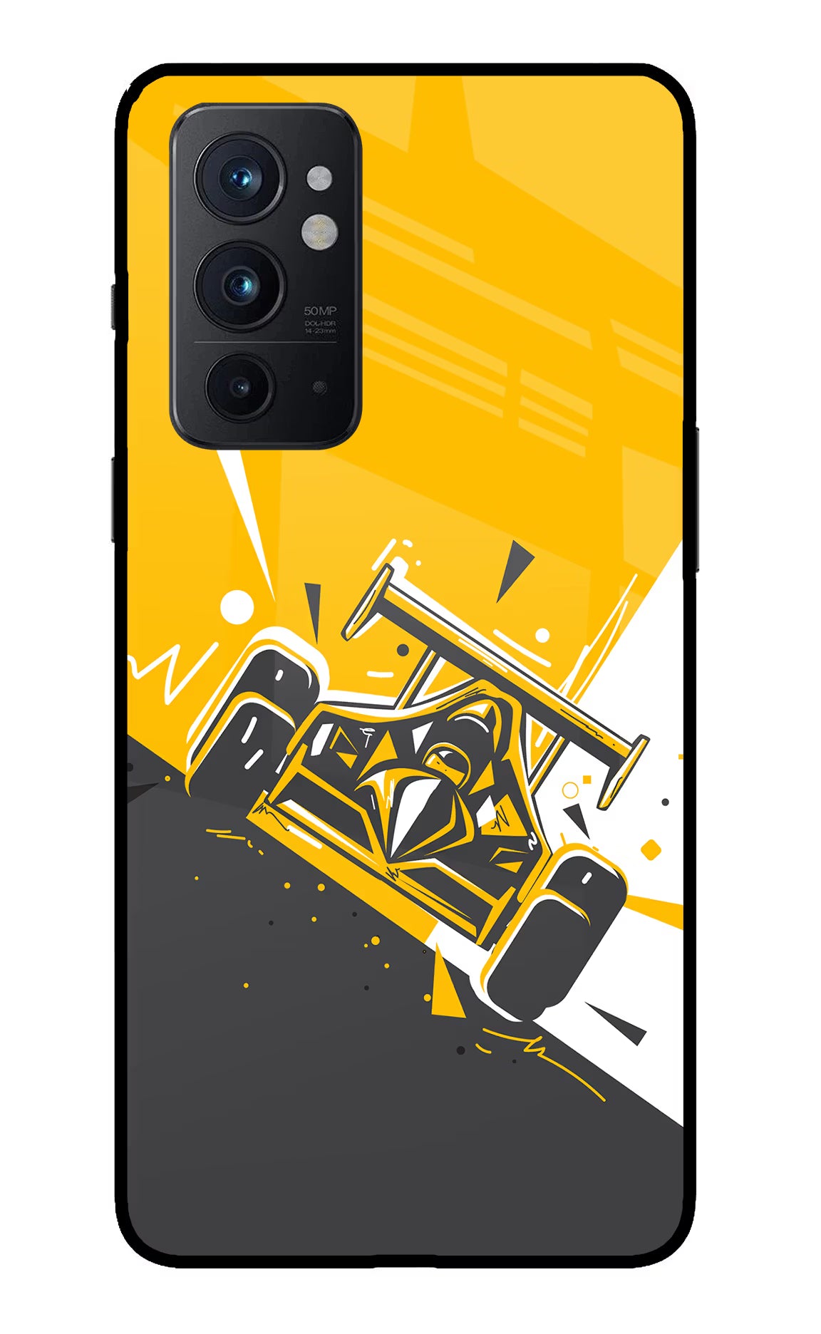 Track King Oneplus 9RT Glass Case Back Cover by Casekaro