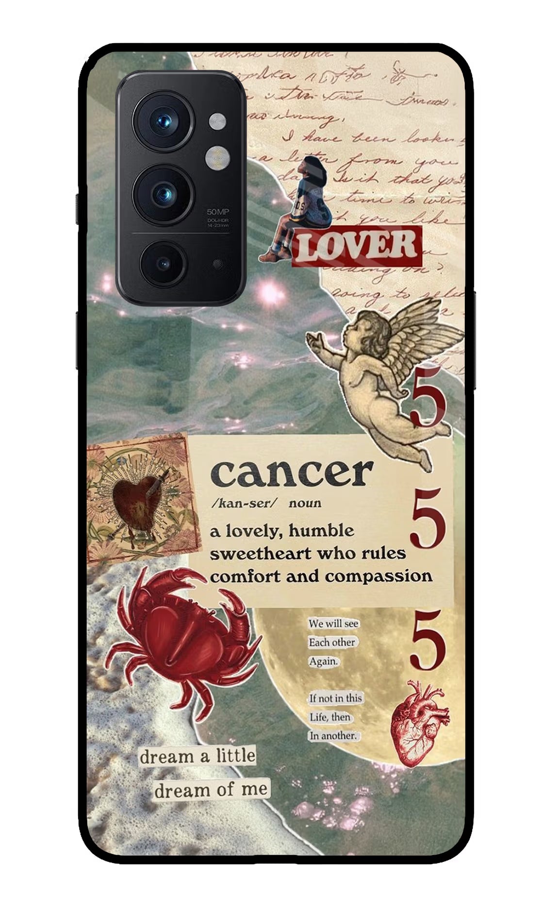 Cancer Zodiac Oneplus 9RT Glass Case Back Cover by Casekaro