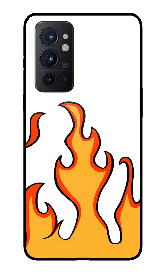 Fired Up – White Oneplus 9RT Glass Case