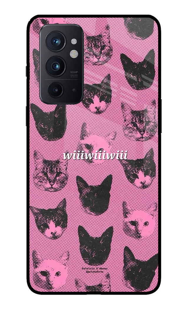 Pink Cats Oneplus 9RT Glass Case