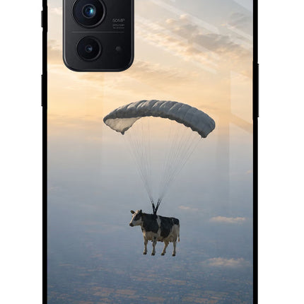 Skydiving Cow Oneplus 9RT Glass Case